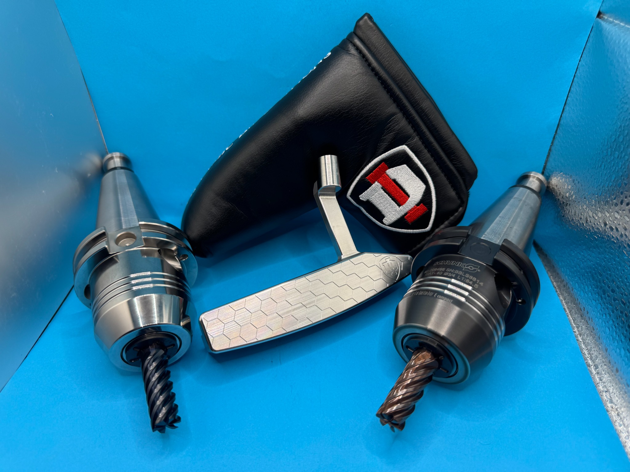 DI Golf putter in the shop with tooling